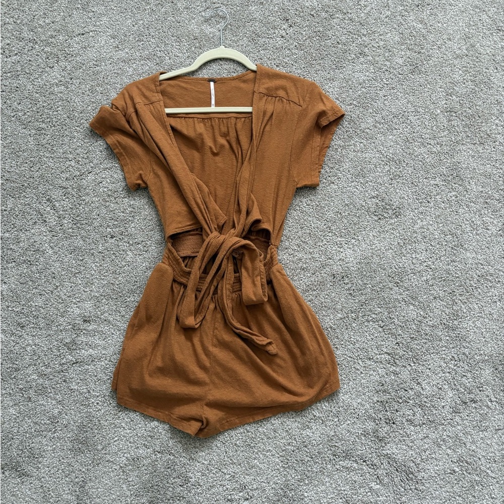 Free People Mustard Knit Romper
